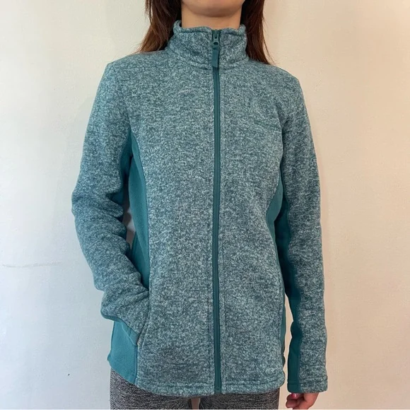 Teal Full-Zip Utility Jacket with Stand Collar - Picture 1 of 7